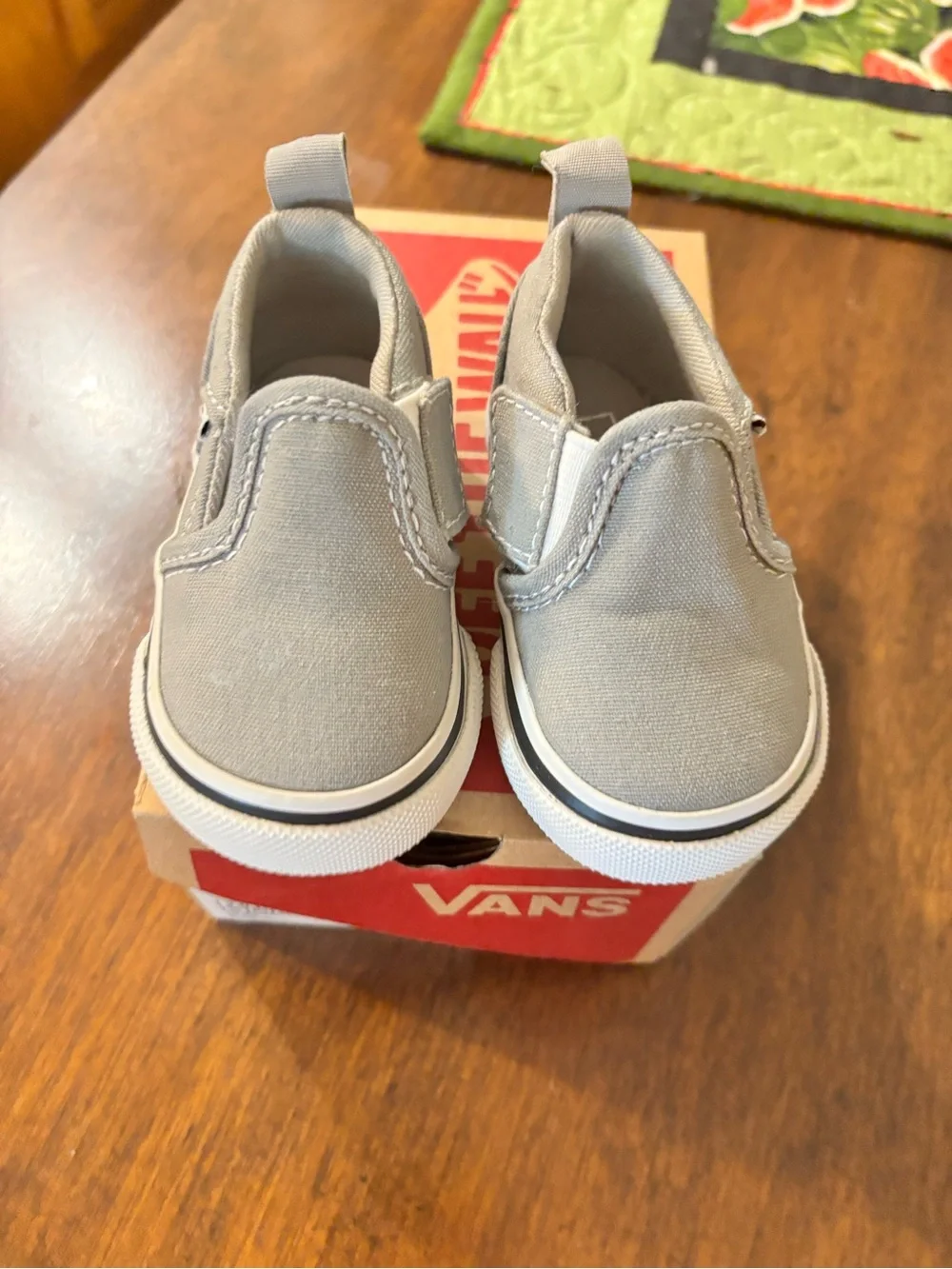 Vans Infant Slip-On Canvas Shoes - Light Gray